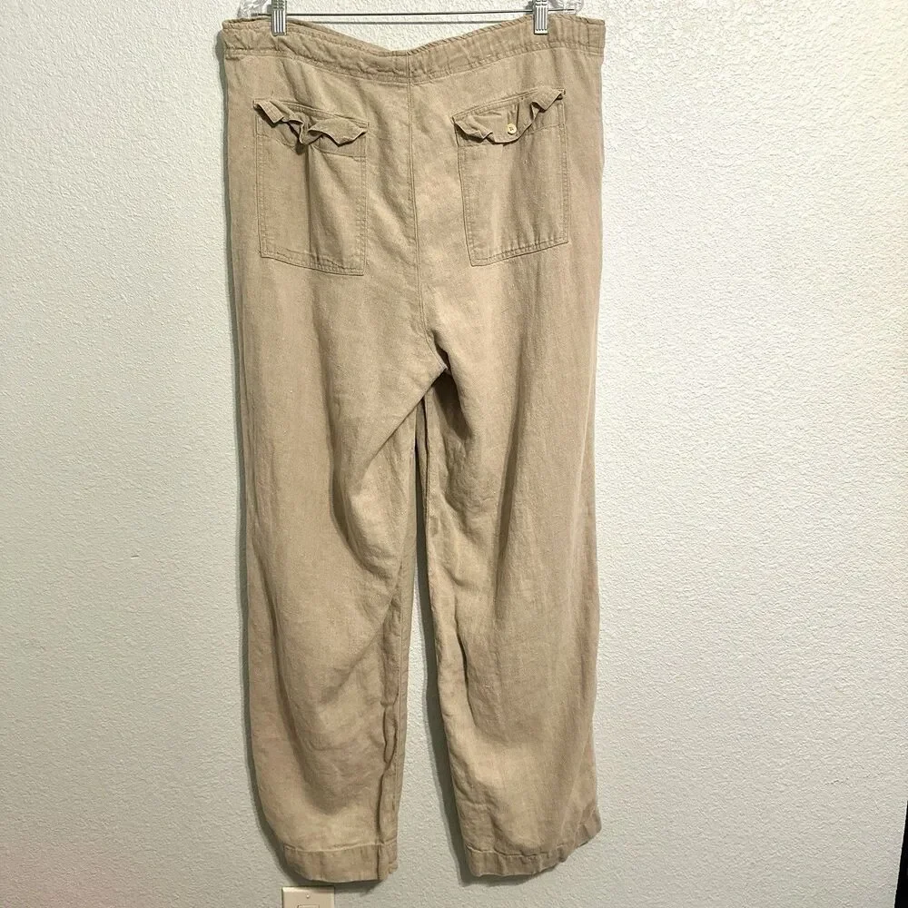 Polo Ralph Lauren Linen Pants Mens 38x32 Beige Dress Classic Summer Old Money